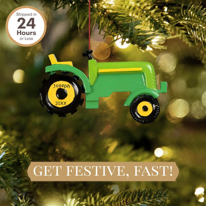 Adorno navideño de tractor agrícola - Verde 