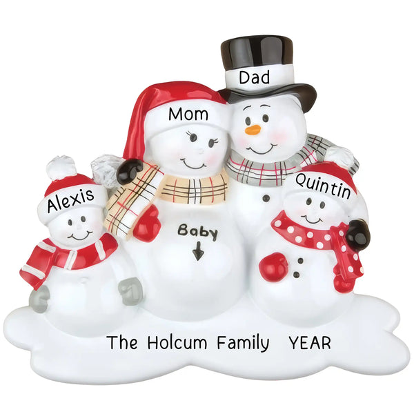 We're Expecting Family of 4 Personalized Ornament