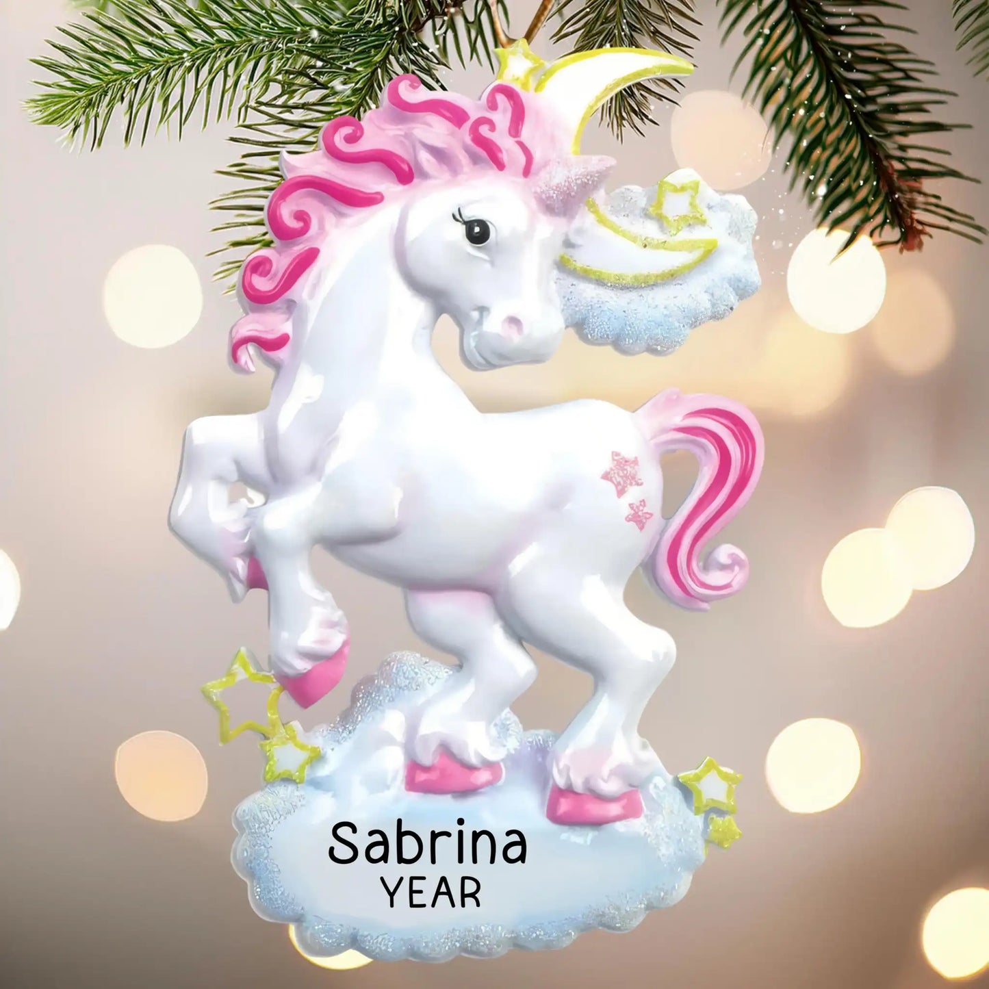 Unicorn Sparkles Personalized Ornament