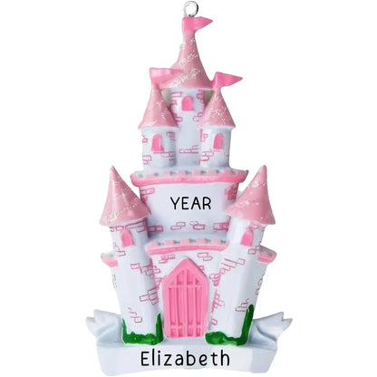 Princess Castle Christmas Ornament - Pink