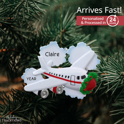 Jet Airplane Travel Christmas Ornament