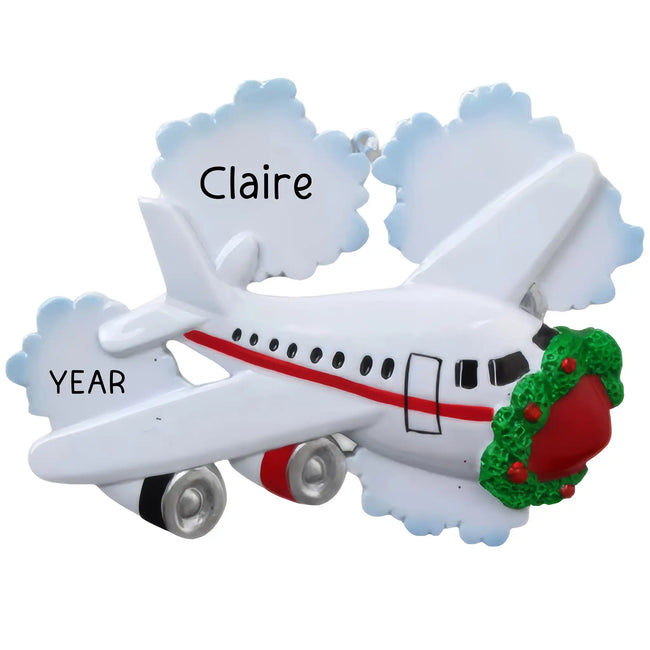 Personalized Kids Airplane Ornament custom airplane ornament for young travelers and family trips