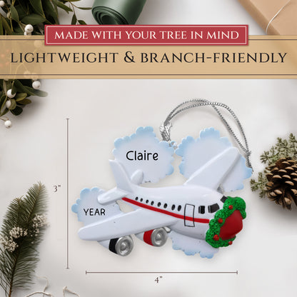 Jet Airplane Travel Christmas Ornament