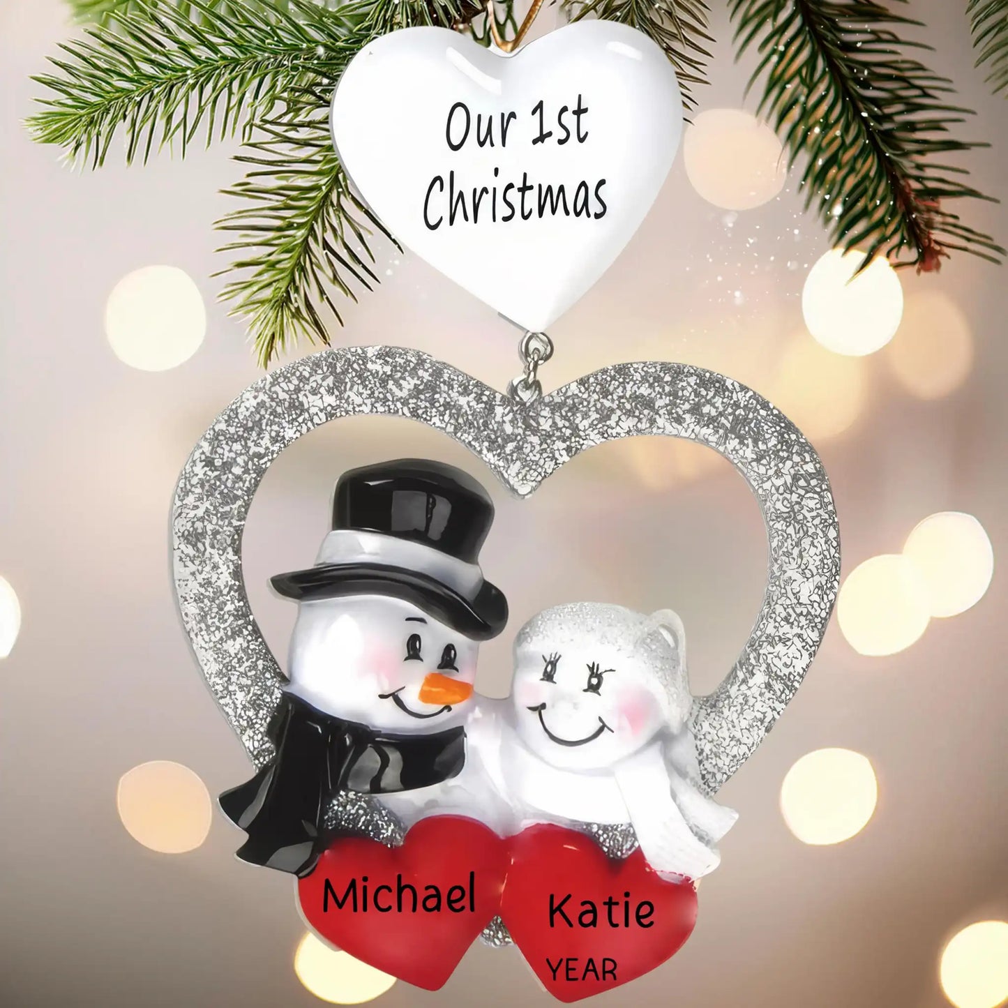 Adorno navideño de pareja de novios 