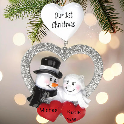 Adorno navideño de pareja de novios 