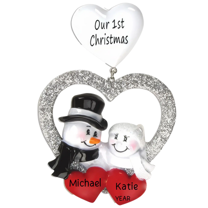 Wedding Couple 1st Christmas Ornament