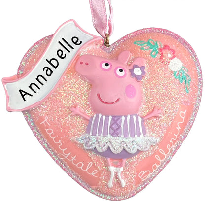 Peppa Pig Heart Personalized Ornament