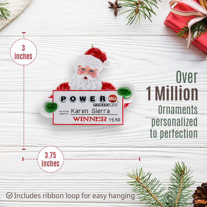 Powerball Santa Christmas Ornament