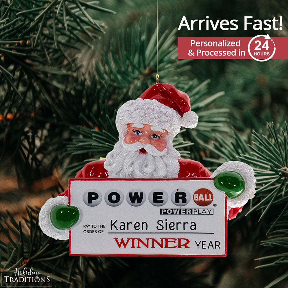 Powerball Santa Christmas Ornament