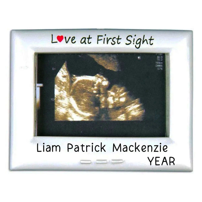 New Baby Ultrasound Picture Frame Personalized Ornament custom baby keepsake displaying first ultrasound photo