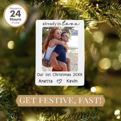 Couple In Love Picture Frame Personalized Ornament