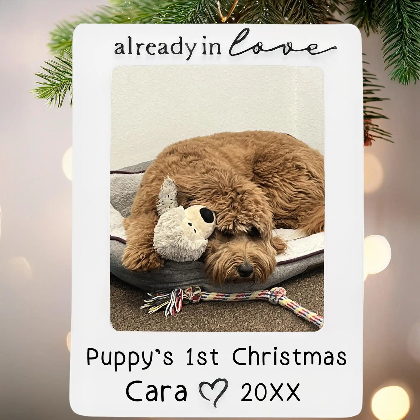 Puppy Dog Picture Frame Personalized Ornament