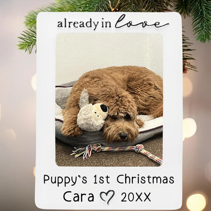 Puppy Dog Picture Frame Personalized Ornament