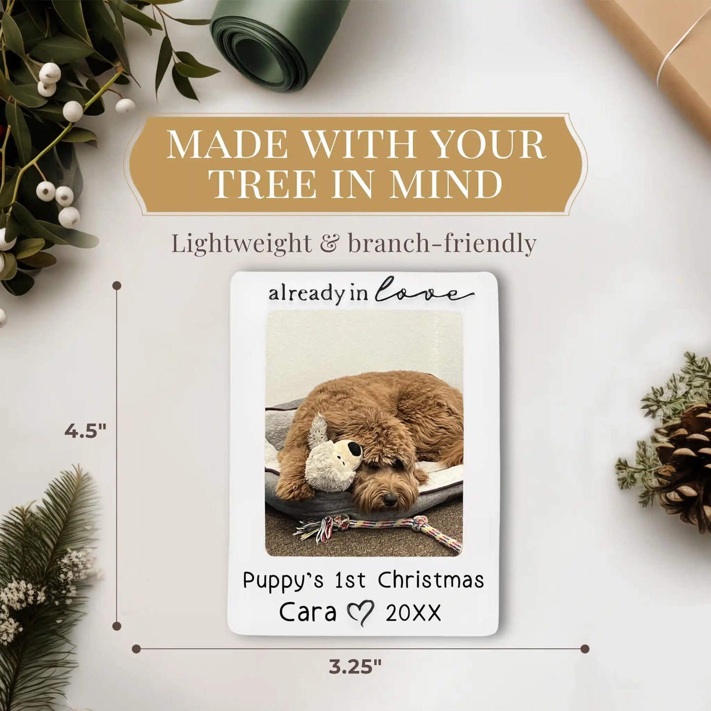 Puppy Dog Picture Frame Personalized Ornament