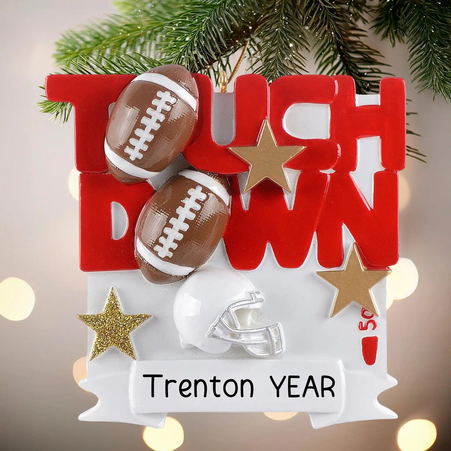 Football Touchdown Christmas Ornament