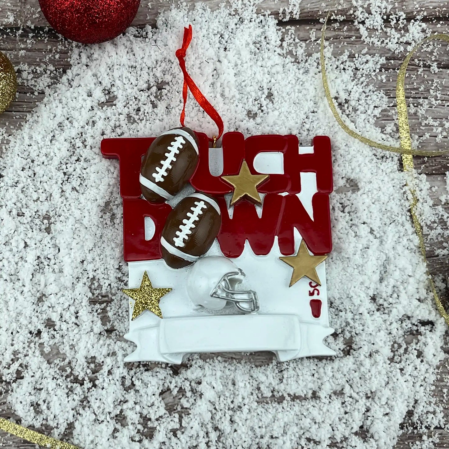 Football Touchdown Christmas Ornament
