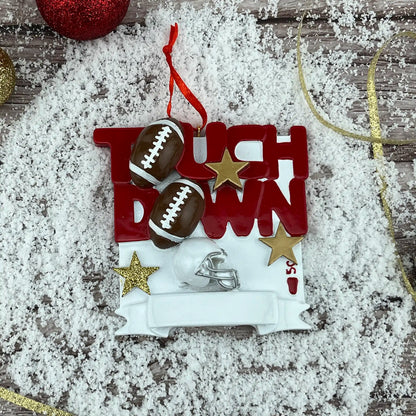 Football Touchdown Christmas Ornament