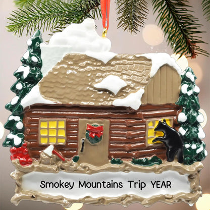 Log Cabin Personalized Ornament