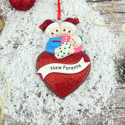 Adorno navideño para nuevos padres 