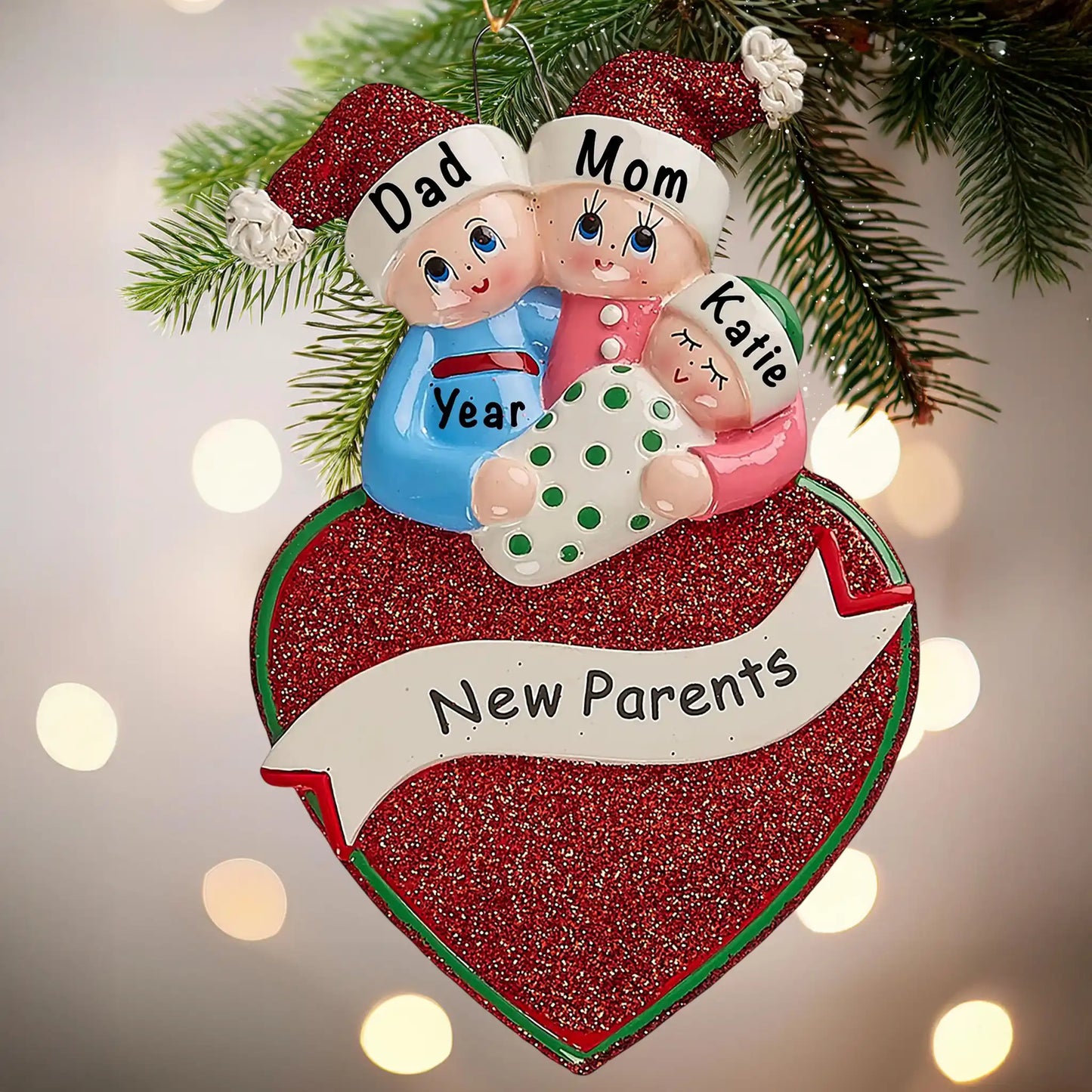 Adorno navideño para nuevos padres 