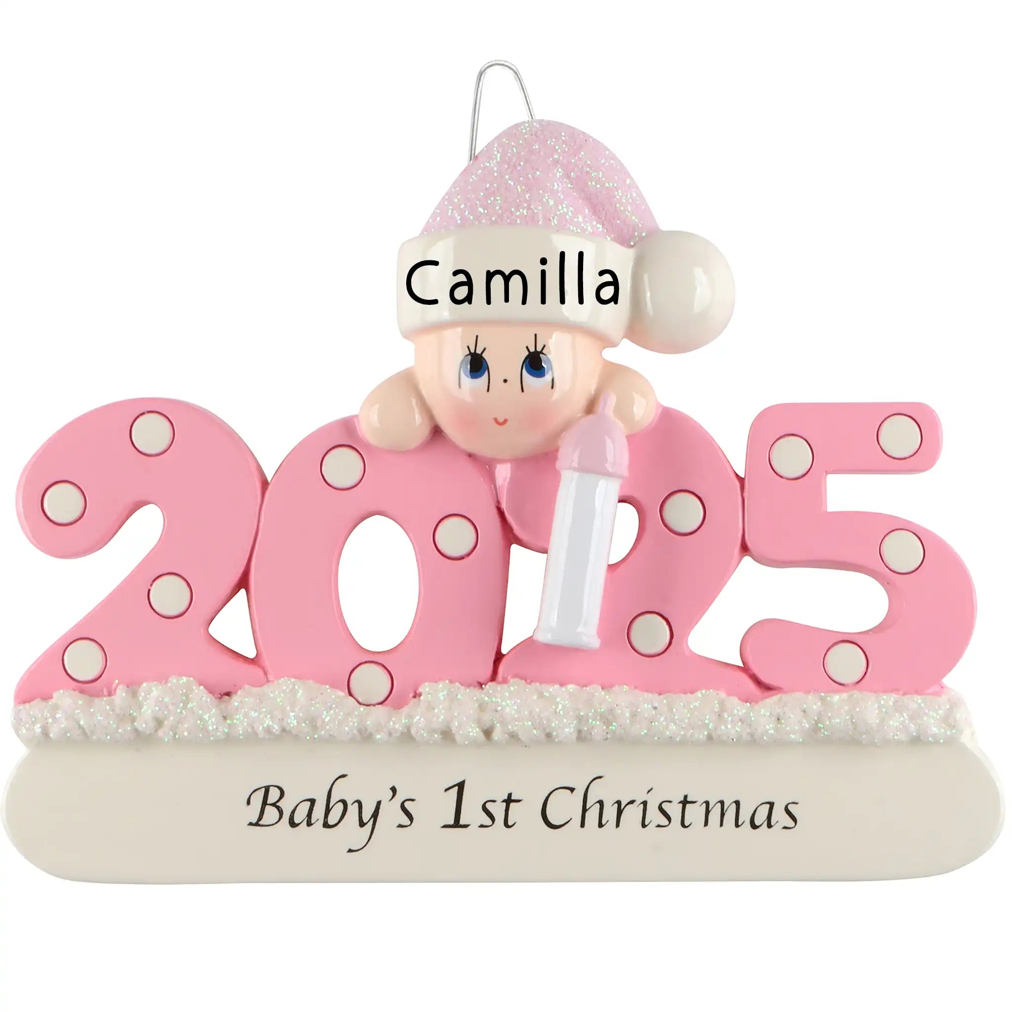Baby Girl 1st Christmas 2025 Personalized Ornament
