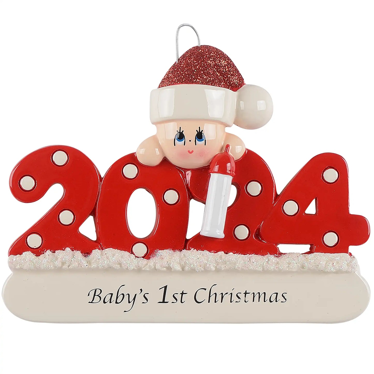 Baby's First Christmas Ornament 2024 - Red