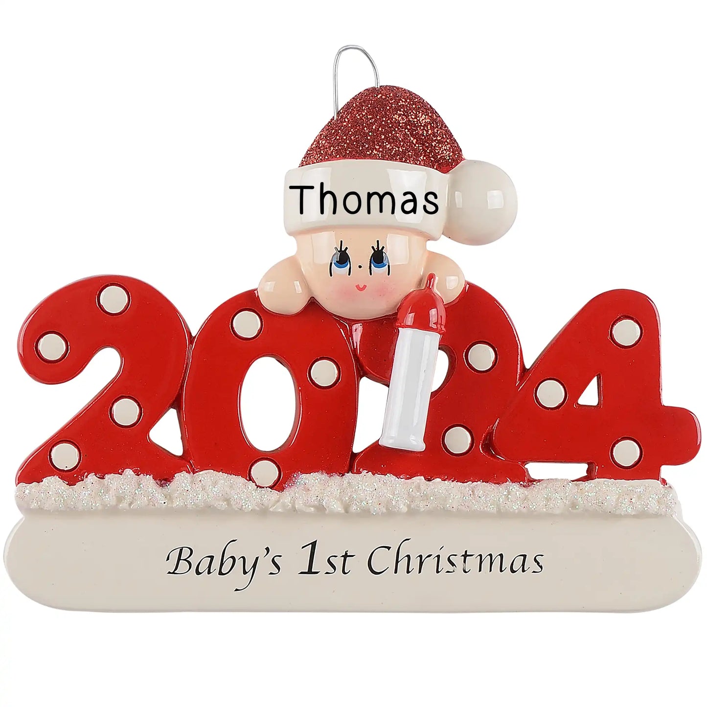 Baby's First Christmas Ornament 2024 - Red