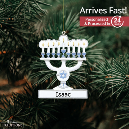 Menorah Hanukkah Christmas Ornament