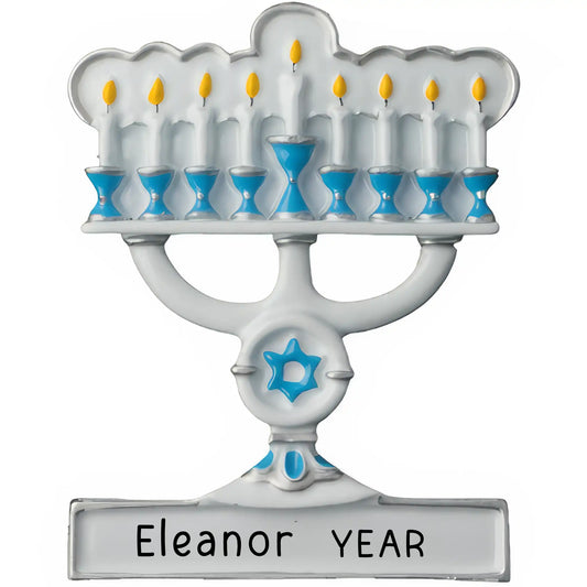 Menorah Hanukkah Christmas Ornament