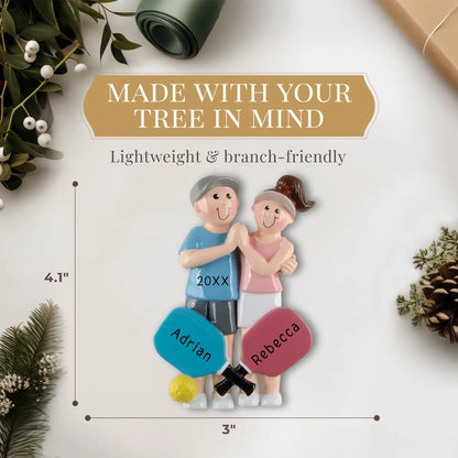 Pickleball Couple Personalized Ornament
