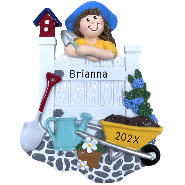 Woman Gardener Personalized Christmas Ornament