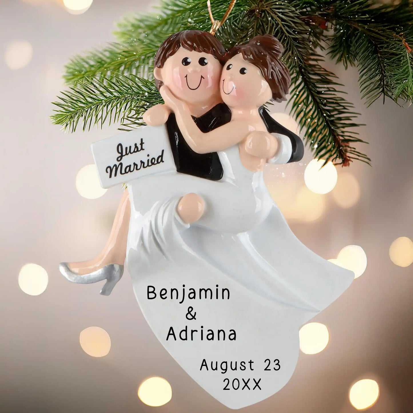 Adorno personalizado para novios recién casados