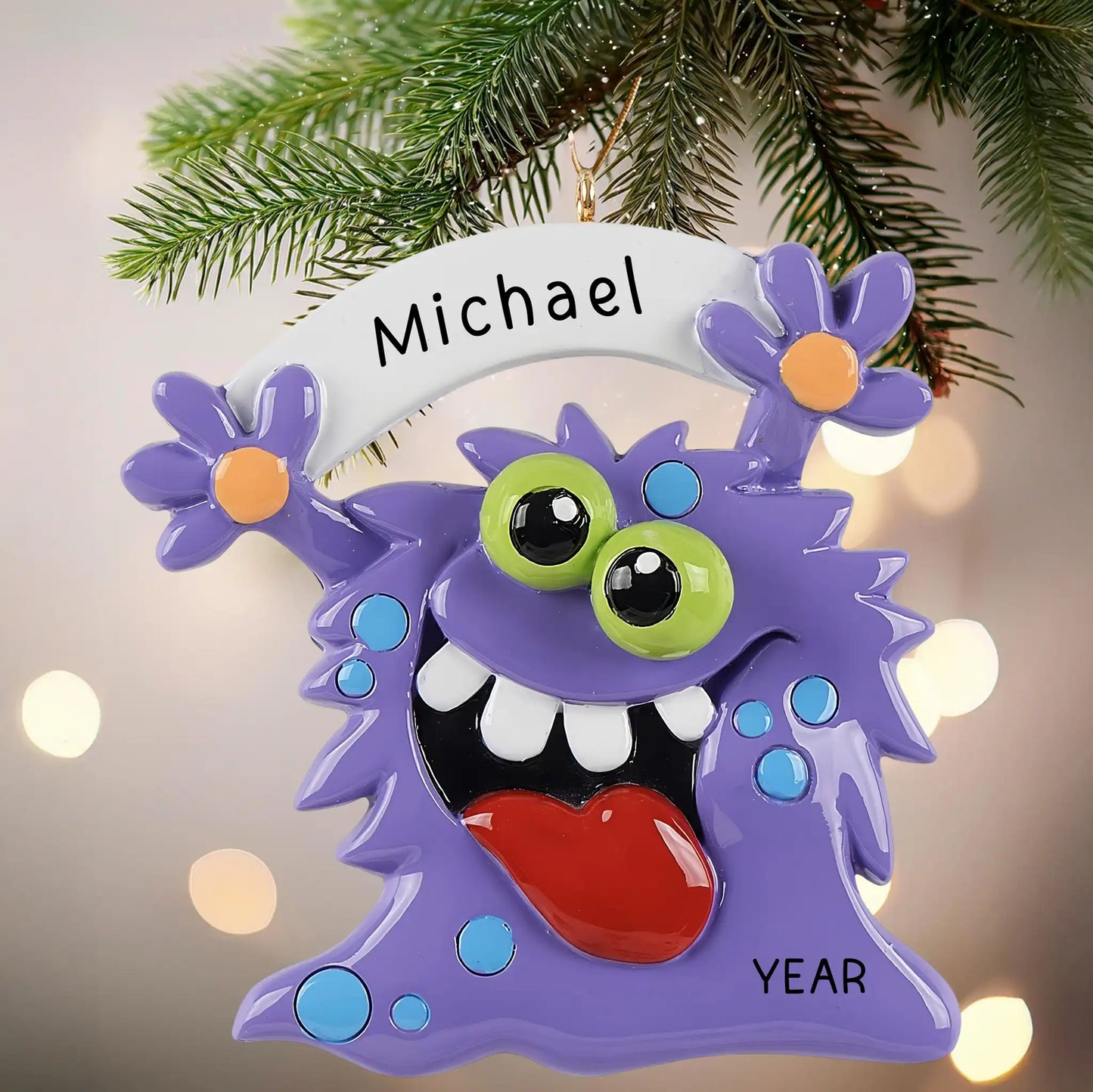 Purple Monster Personalized Ornament
