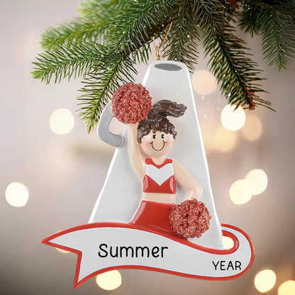 Cheerleader Red Megaphone Christmas Ornament