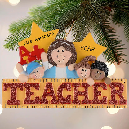 A+ Kids Teacher Christmas Ornament