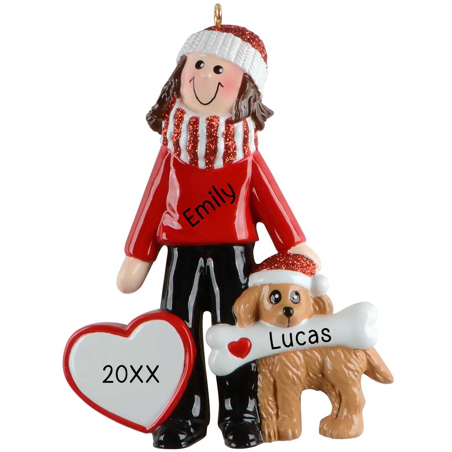 Woman With Dog Personalized Ornament