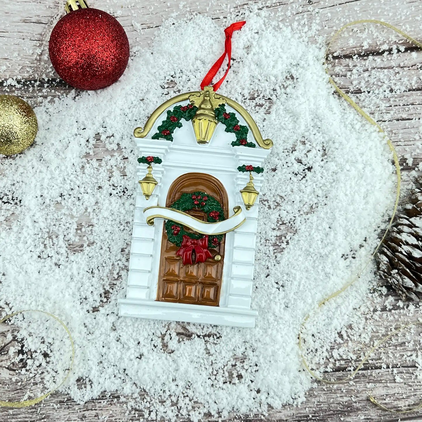 Brown House Door Personalized Ornament