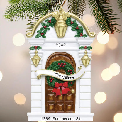 Brown House Door Personalized Ornament