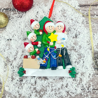 Adorno navideño de la familia de 5 para decorar el árbol 