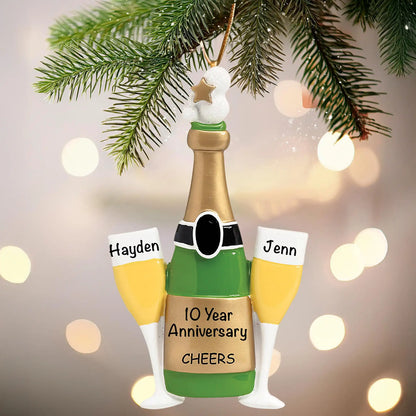 Adorno personalizado de celebración de champán 