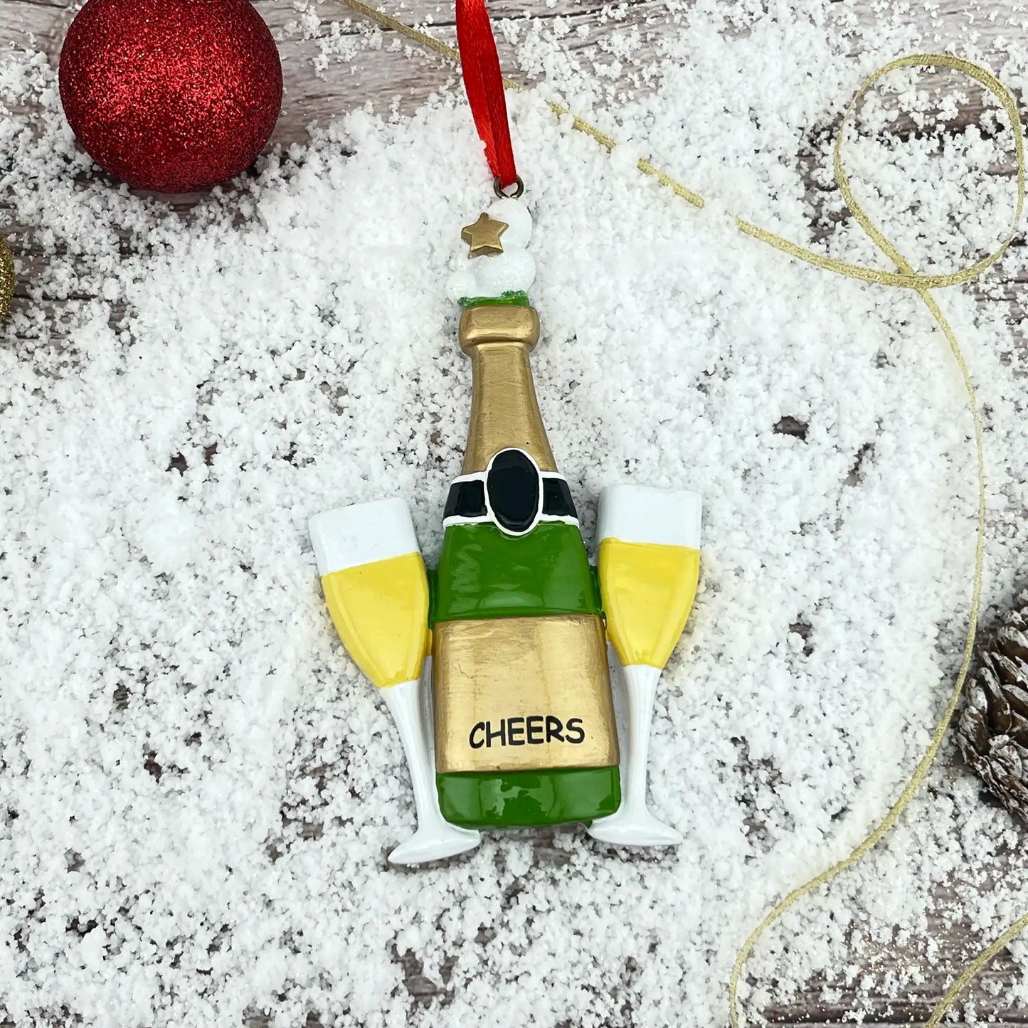 Adorno personalizado de celebración de champán 