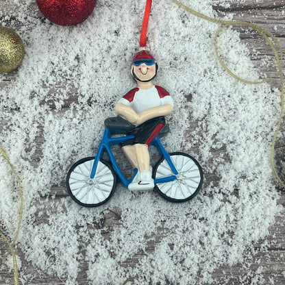 Cycling Personalized Ornament - Guy
