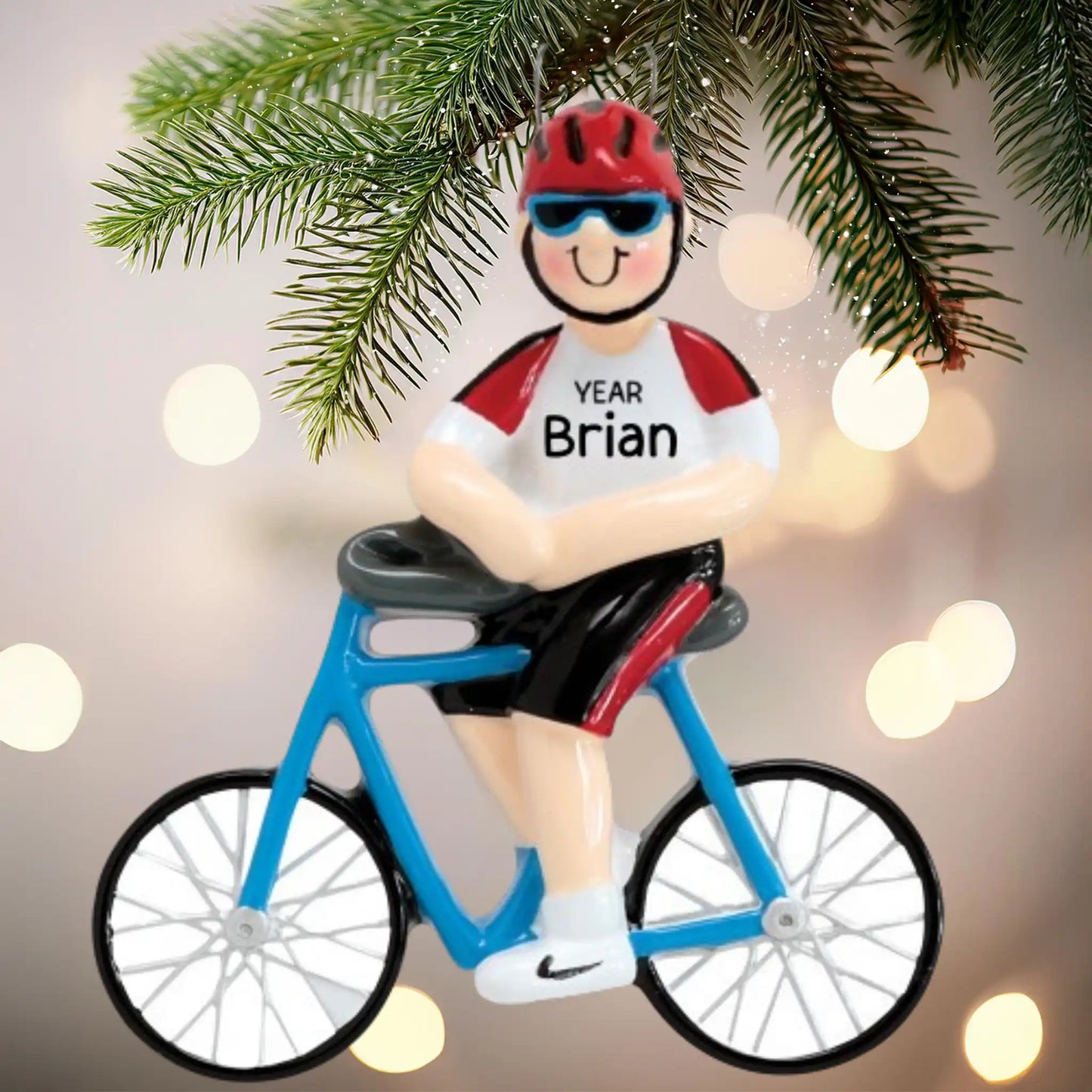 Cycling Personalized Ornament - Guy