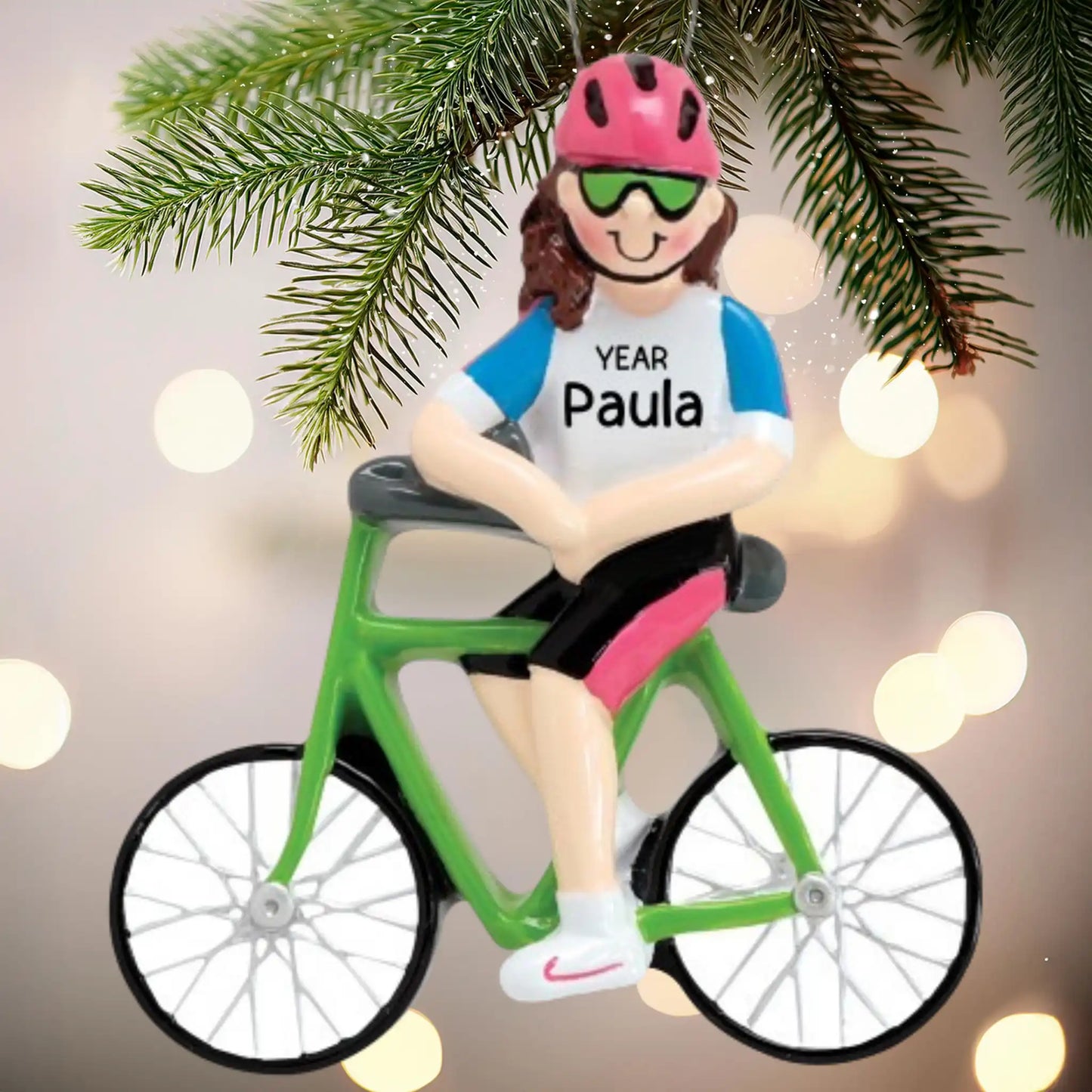 Bicycle Personalized Ornament - Girl