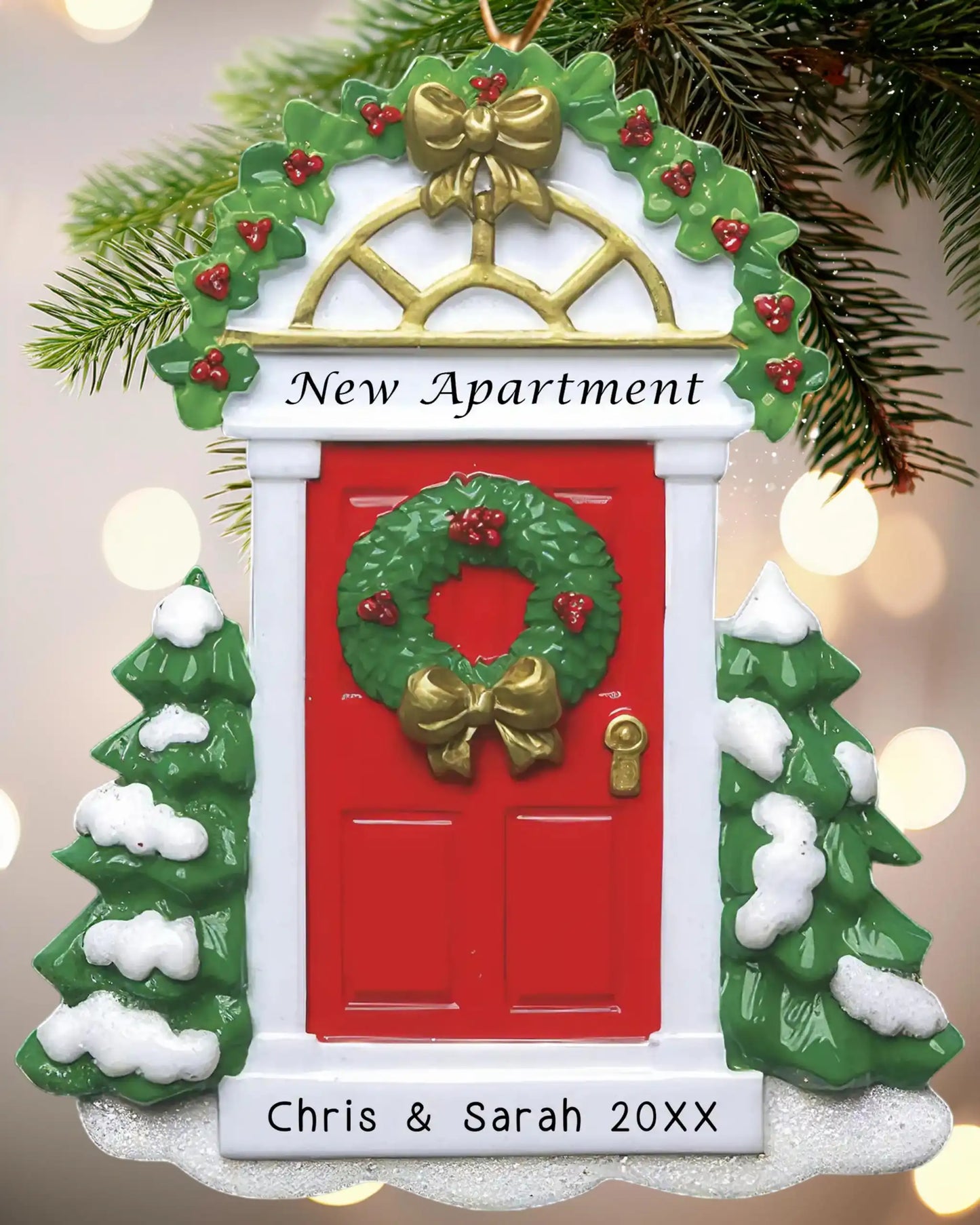 New Apartment Personalized Ornament - Red Door