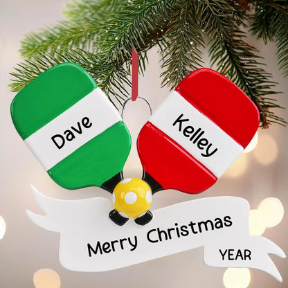 Pickleball Paddles Personalized Ornament - Banner