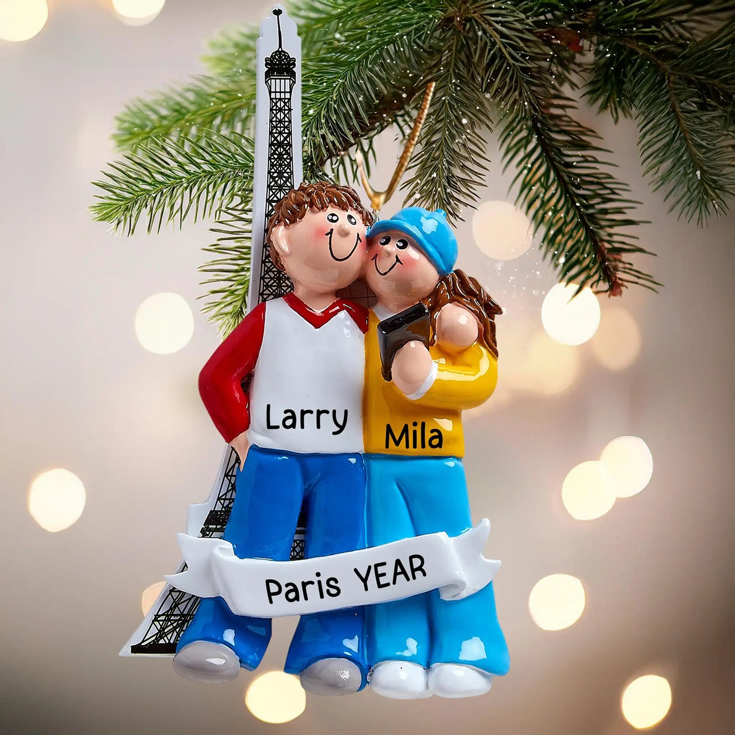 Paris Couple Personalized Ornament