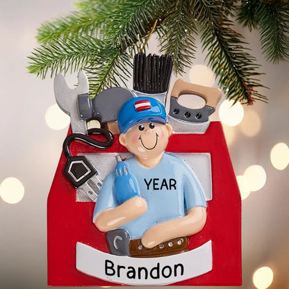 Handyman Toolbox Personalized Ornament