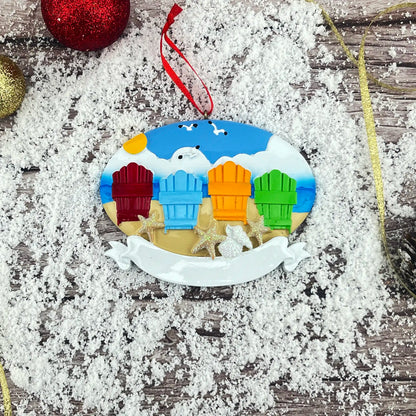 Adorno navideño familiar de 4 miembros de Beach Adirondack