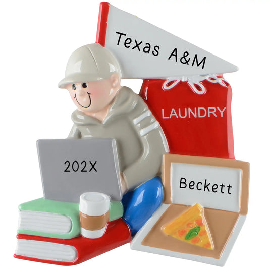College Dorm Guy Personalized Ornament